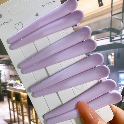 8 buc/set Accesorii de păr Agrafe de păr pentru coafare de salon de bază pentru femei, din plastic anti-alunecare, cleme de păr multicolore, comerț cu ridicata 2021