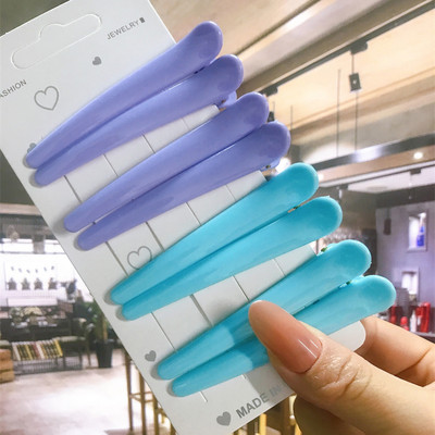 8 buc/set Accesorii de păr Agrafe de păr pentru coafare de salon de bază pentru femei, din plastic anti-alunecare, cleme de păr multicolore, comerț cu ridicata 2021