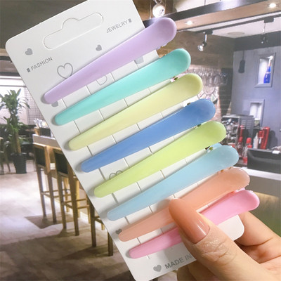 8 buc/set Accesorii de păr Agrafe de păr pentru coafare de salon de bază pentru femei, din plastic anti-alunecare, cleme de păr multicolore, comerț cu ridicata 2021