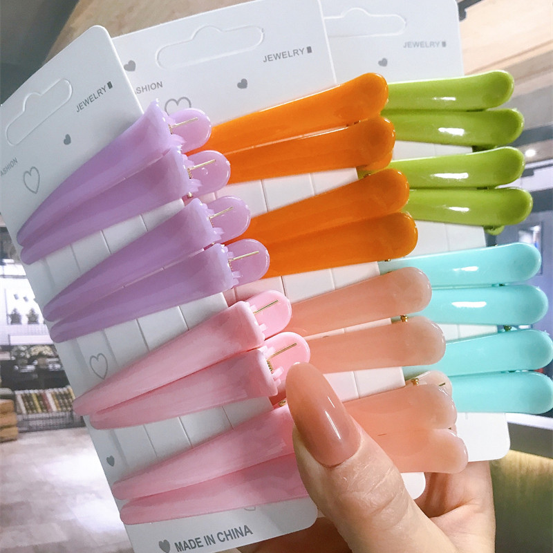 8 buc/set Accesorii de păr Agrafe de păr pentru coafare de salon de bază pentru femei, din plastic anti-alunecare, cleme de păr multicolore, comerț cu ridicata 2021
