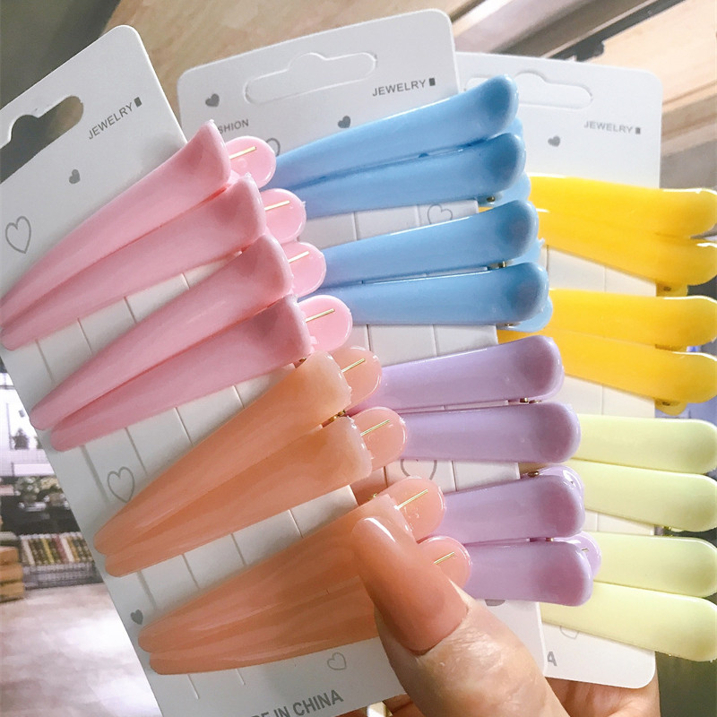 8 buc/set Accesorii de păr Agrafe de păr pentru coafare de salon de bază pentru femei, din plastic anti-alunecare, cleme de păr multicolore, comerț cu ridicata 2021