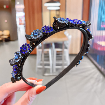 Benzine de păr de cristal pentru femei Breton împletit Coafura Bandă de păr din rășină neagră cu dinți Accesorii de păr 2021 Agrafă de păr nouă pentru fete