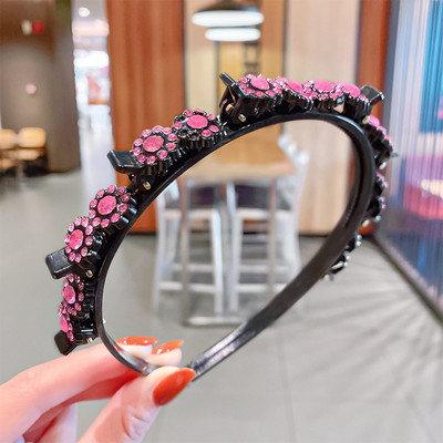 Benzine de păr de cristal pentru femei Breton împletit Coafura Bandă de păr din rășină neagră cu dinți Accesorii de păr 2021 Agrafă de păr nouă pentru fete