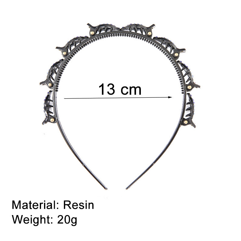 Benzine de păr de cristal pentru femei Breton împletit Coafura Bandă de păr din rășină neagră cu dinți Accesorii de păr 2021 Agrafă de păr nouă pentru fete