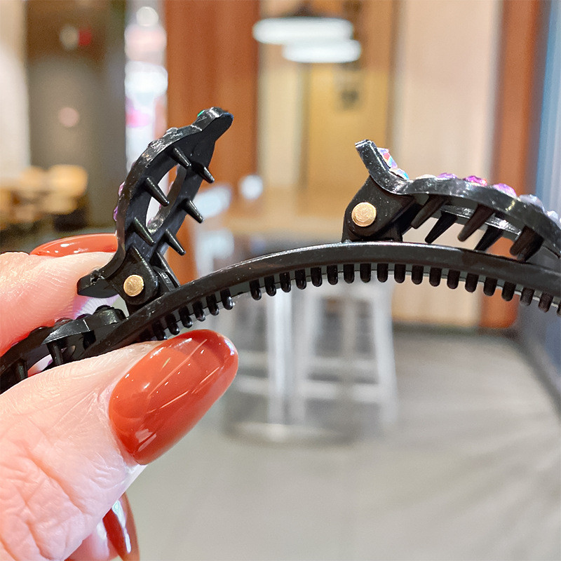 Benzine de păr de cristal pentru femei Breton împletit Coafura Bandă de păr din rășină neagră cu dinți Accesorii de păr 2021 Agrafă de păr nouă pentru fete