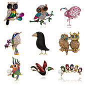 La modă email emailat papagal cioara bufniță broșe pasăre ace femei moda ramură animale drăguț ace costume rochie pălărie eșarfă copii bijuterii casual