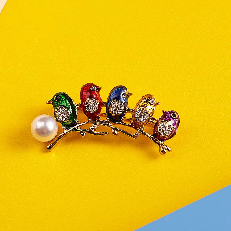 La modă email emailat papagal cioara bufniță broșe pasăre ace femei moda ramură animale drăguț ace costume rochie pălărie eșarfă copii bijuterii casual