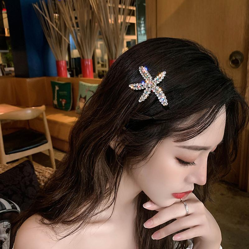 Agrafe de păr mari stea de mare Bijuterii de modă Din aliaj de aur Simulare de perle Cristal Agrafe Agrafe elegante în stil coreean 2020
