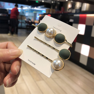 3 buc/set de ace de păr perle simulate, accesorii, barete pentru femei, rășină, rotundă, aur, clemă pentru cap, bijuterii pentru cap pentru fete