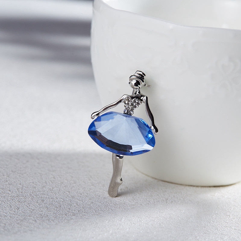 Drăguțe dansatoare fete balet sport broșe pentru femei gimnastică artistică email perlat rochie minunată ace haine accesorii bijuterii