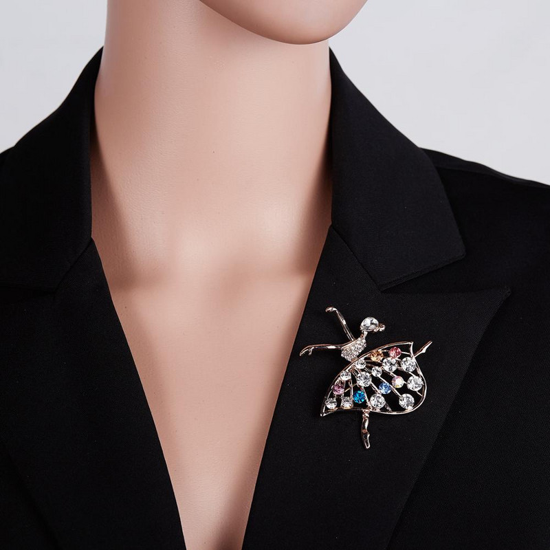 Drăguțe dansatoare fete balet sport broșe pentru femei gimnastică artistică email perlat rochie minunată ace haine accesorii bijuterii