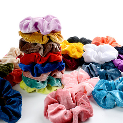 Egyszerű Scrunchie bársony elasztikus hajpántok lányoknak hajkiegészítők női divat puha lófarok tartó nyakkendő gumi fejdísz ajándékok