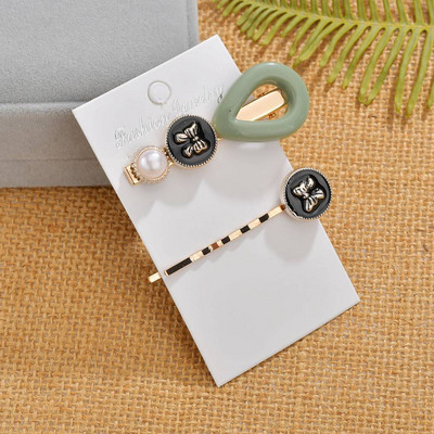 Picătură mare de apă Agrafă de păr pentru femei Bijuterii vintage Rășină Perla simulată Accesorii pentru păr Fluture negru Ace de aur Accesorii pentru cap 2019