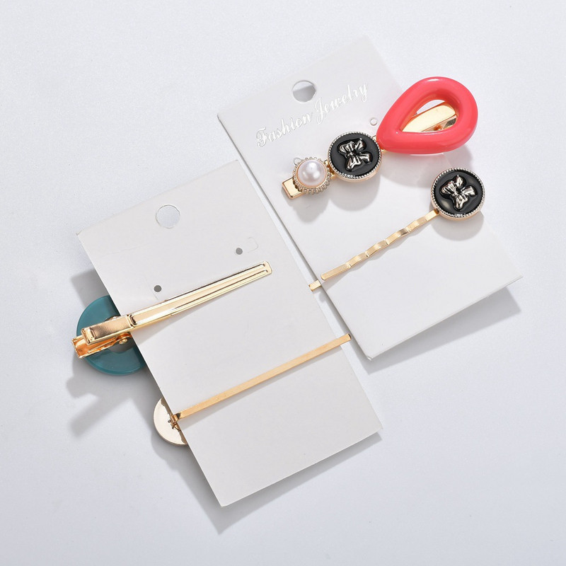 Picătură mare de apă Agrafă de păr pentru femei Bijuterii vintage Rășină Perla simulată Accesorii pentru păr Fluture negru Ace de aur Accesorii pentru cap 2019