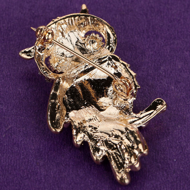 Vintage γυναικεία ανδρική κουκουβάγια πασχαλίτσα γάτα κράμα ψευδαργύρου μοντέρνα απομίμηση στρας Ζώο καρφίτσα χριστουγεννιάτικα αξεσουάρ