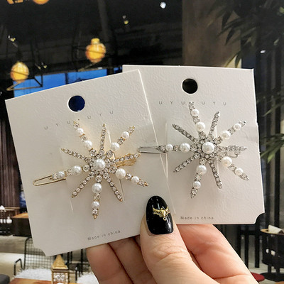 Madinga gyvatės gėlės plaukų segtukas Moteriški aksesuarai Imituojantis perlas Kalnų krištolas Plaukų Slide Aukso spalvos plaukų rankenėlė, skirta „Gilr Jewelry 2020“