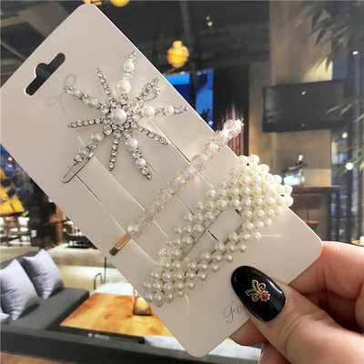 Agrafă de păr cu flori de șarpe de modă Accesorii pentru femei, perle de simulare, cu strasuri, cleme de păr de culoare aurie, pentru bijuterii Gilr 2020