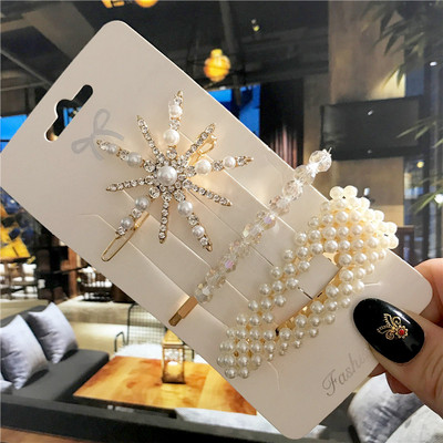 Agrafă de păr cu flori de șarpe de modă Accesorii pentru femei, perle de simulare, cu strasuri, cleme de păr de culoare aurie, pentru bijuterii Gilr 2020