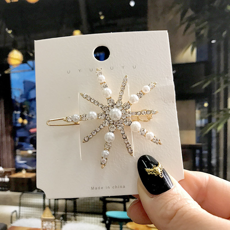 Agrafă de păr cu flori de șarpe de modă Accesorii pentru femei, perle de simulare, cu strasuri, cleme de păr de culoare aurie, pentru bijuterii Gilr 2020