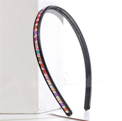 Bentițe de păr pentru femei, pieptene din plastic negru, bentițe pentru fete, strasuri pavate, ciupituri de modă pentru accesorii de păr, cerc pentru cap sport