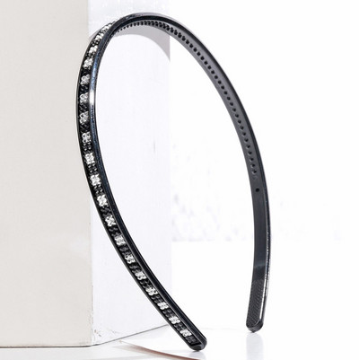 Bentițe de păr pentru femei, pieptene din plastic negru, bentițe pentru fete, strasuri pavate, ciupituri de modă pentru accesorii de păr, cerc pentru cap sport