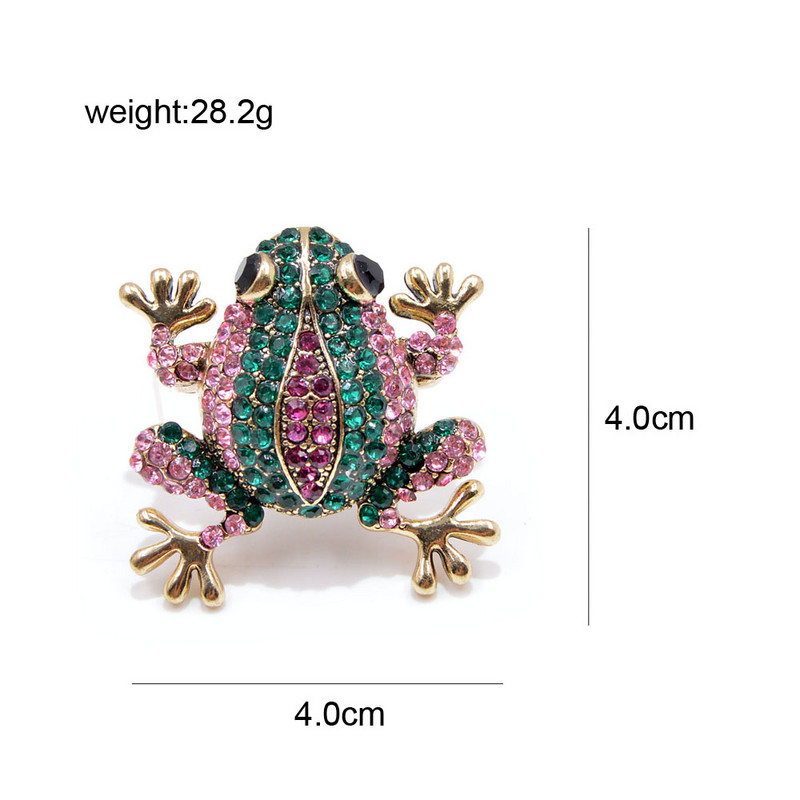 CINDY XIANG 3 culori alese broaște cu strasuri pentru femeie, stil de modă vintage cu animale, bijuterii drăguțe în stil carton vii