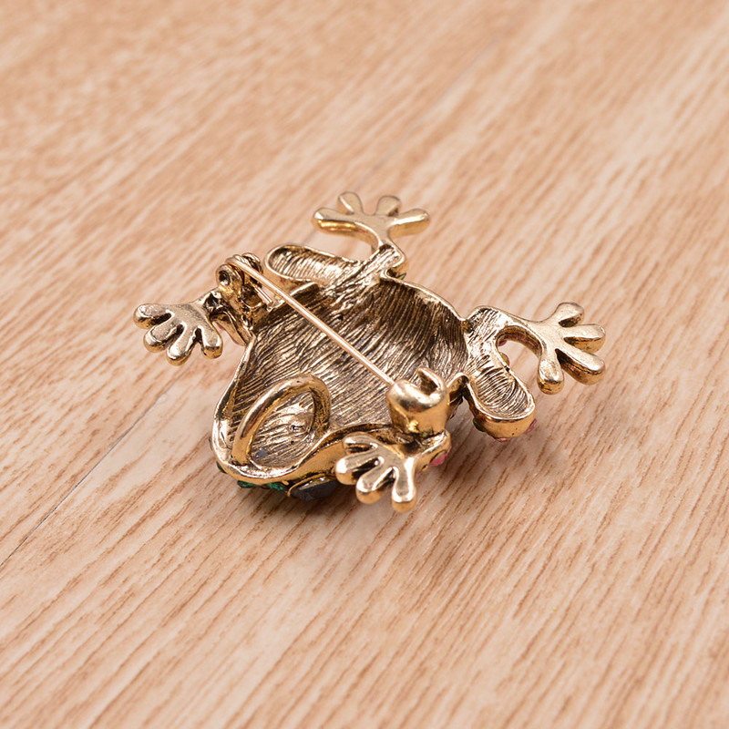 CINDY XIANG 3 culori alese broaște cu strasuri pentru femeie, stil de modă vintage cu animale, bijuterii drăguțe în stil carton vii