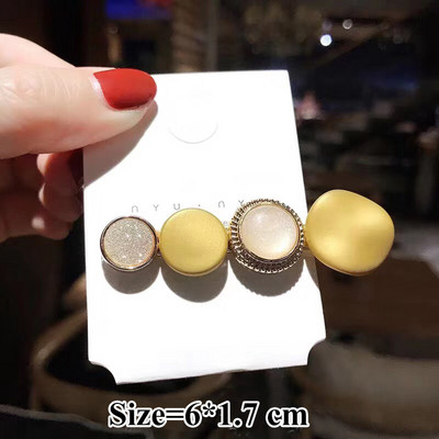 Candy Akril Barrettes Clip Hajtűk Kiegészítők Női Elegáns Japán Geometrikus Kerek Kis Hajfogók Aranyos Fejfedők Hajtűk Ajándék