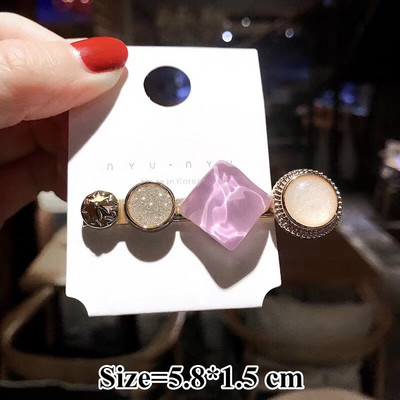 Candy Akril Barrettes Clip Hajtűk Kiegészítők Női Elegáns Japán Geometrikus Kerek Kis Hajfogók Aranyos Fejfedők Hajtűk Ajándék