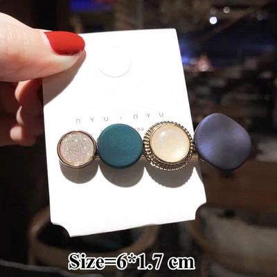 Candy Akril Barrettes Clip Hajtűk Kiegészítők Női Elegáns Japán Geometrikus Kerek Kis Hajfogók Aranyos Fejfedők Hajtűk Ajándék