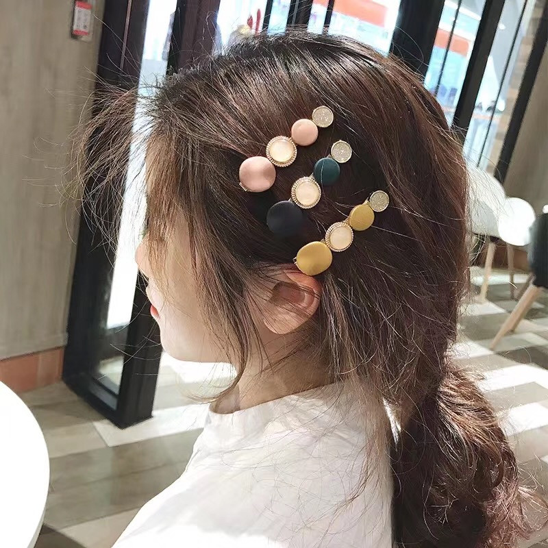Candy Akril Barrettes Clip Hajtűk Kiegészítők Női Elegáns Japán Geometrikus Kerek Kis Hajfogók Aranyos Fejfedők Hajtűk Ajándék