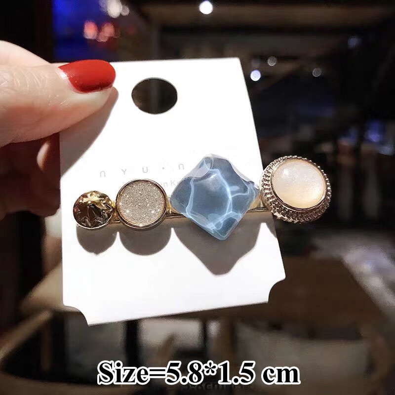 Candy Akril Barrettes Clip Hajtűk Kiegészítők Női Elegáns Japán Geometrikus Kerek Kis Hajfogók Aranyos Fejfedők Hajtűk Ajándék