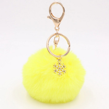 Γούνα Pom Pom Snow Furry Ball Μπρελόκ Faux Fur Keychain Porte Clef Pom-pom De Fourrure Fluffy Bag Charms Μπρελόκ κουνελιού