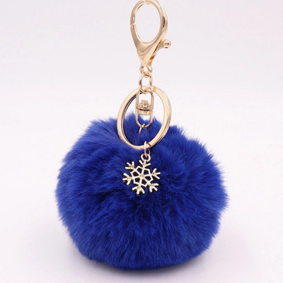 Γούνα Pom Pom Snow Furry Ball Μπρελόκ Faux Fur Keychain Porte Clef Pom-pom De Fourrure Fluffy Bag Charms Μπρελόκ κουνελιού