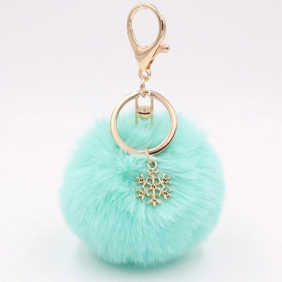 Γούνα Pom Pom Snow Furry Ball Μπρελόκ Faux Fur Keychain Porte Clef Pom-pom De Fourrure Fluffy Bag Charms Μπρελόκ κουνελιού