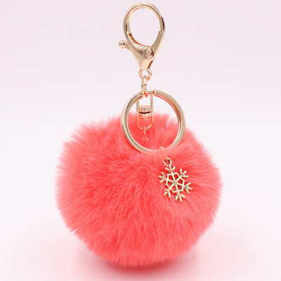 Γούνα Pom Pom Snow Furry Ball Μπρελόκ Faux Fur Keychain Porte Clef Pom-pom De Fourrure Fluffy Bag Charms Μπρελόκ κουνελιού