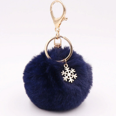 Γούνα Pom Pom Snow Furry Ball Μπρελόκ Faux Fur Keychain Porte Clef Pom-pom De Fourrure Fluffy Bag Charms Μπρελόκ κουνελιού