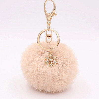 Γούνα Pom Pom Snow Furry Ball Μπρελόκ Faux Fur Keychain Porte Clef Pom-pom De Fourrure Fluffy Bag Charms Μπρελόκ κουνελιού
