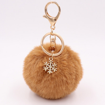Γούνα Pom Pom Snow Furry Ball Μπρελόκ Faux Fur Keychain Porte Clef Pom-pom De Fourrure Fluffy Bag Charms Μπρελόκ κουνελιού