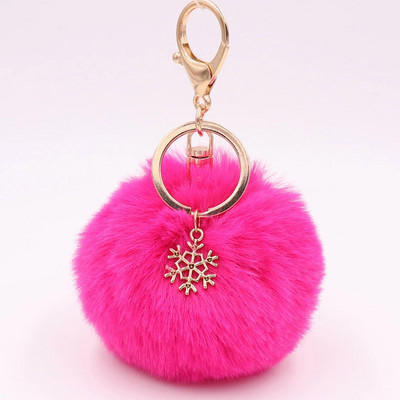 Γούνα Pom Pom Snow Furry Ball Μπρελόκ Faux Fur Keychain Porte Clef Pom-pom De Fourrure Fluffy Bag Charms Μπρελόκ κουνελιού