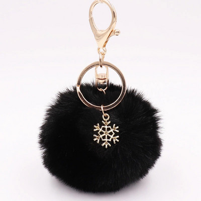 Γούνα Pom Pom Snow Furry Ball Μπρελόκ Faux Fur Keychain Porte Clef Pom-pom De Fourrure Fluffy Bag Charms Μπρελόκ κουνελιού
