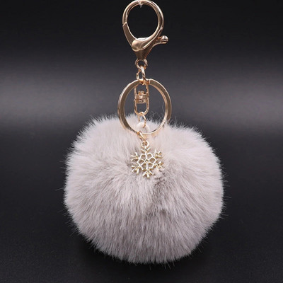 Γούνα Pom Pom Snow Furry Ball Μπρελόκ Faux Fur Keychain Porte Clef Pom-pom De Fourrure Fluffy Bag Charms Μπρελόκ κουνελιού