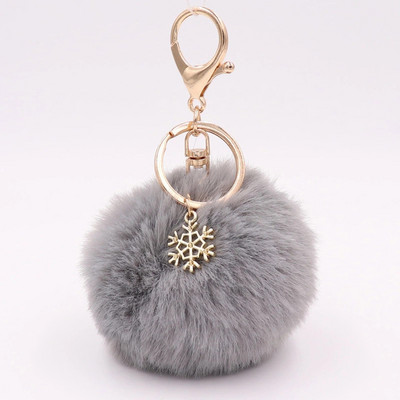 Γούνα Pom Pom Snow Furry Ball Μπρελόκ Faux Fur Keychain Porte Clef Pom-pom De Fourrure Fluffy Bag Charms Μπρελόκ κουνελιού