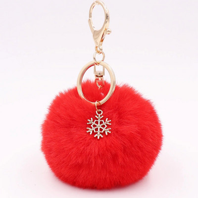 Γούνα Pom Pom Snow Furry Ball Μπρελόκ Faux Fur Keychain Porte Clef Pom-pom De Fourrure Fluffy Bag Charms Μπρελόκ κουνελιού