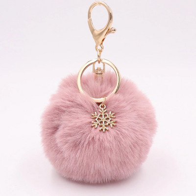 Γούνα Pom Pom Snow Furry Ball Μπρελόκ Faux Fur Keychain Porte Clef Pom-pom De Fourrure Fluffy Bag Charms Μπρελόκ κουνελιού