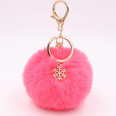Γούνα Pom Pom Snow Furry Ball Μπρελόκ Faux Fur Keychain Porte Clef Pom-pom De Fourrure Fluffy Bag Charms Μπρελόκ κουνελιού