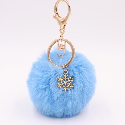Γούνα Pom Pom Snow Furry Ball Μπρελόκ Faux Fur Keychain Porte Clef Pom-pom De Fourrure Fluffy Bag Charms Μπρελόκ κουνελιού