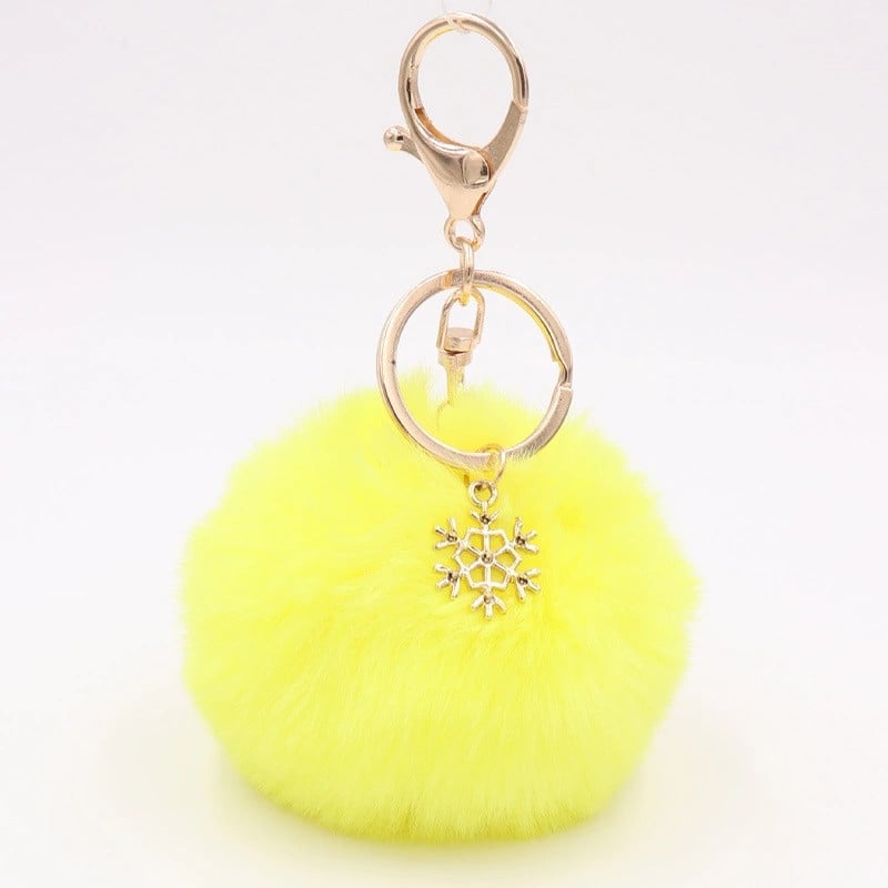Γούνα Pom Pom Snow Furry Ball Μπρελόκ Faux Fur Keychain Porte Clef Pom-pom De Fourrure Fluffy Bag Charms Μπρελόκ κουνελιού