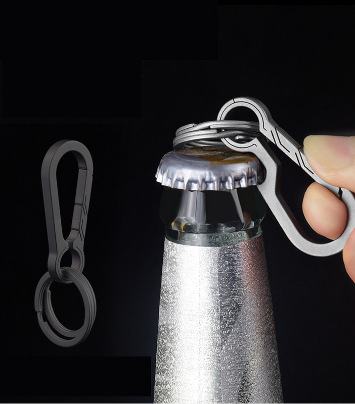 Titaanist karabiinist võtmeklamber EDC võtmehoidja aas konks Titaanist auto võtmehoidja loov korgitseriga võtmehoidja ripatsiga kingitus mehele