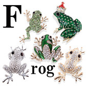 2022 broșă broască nouă cu strasuri, design viu, bijuterii verzi din aliaj, cadouri pentru bărbați și femei